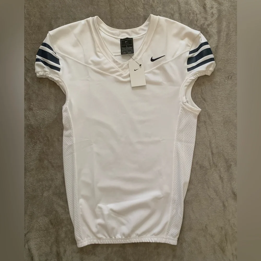 Nike Football Jersey Adult White And Blue Stripes Men’s Size L